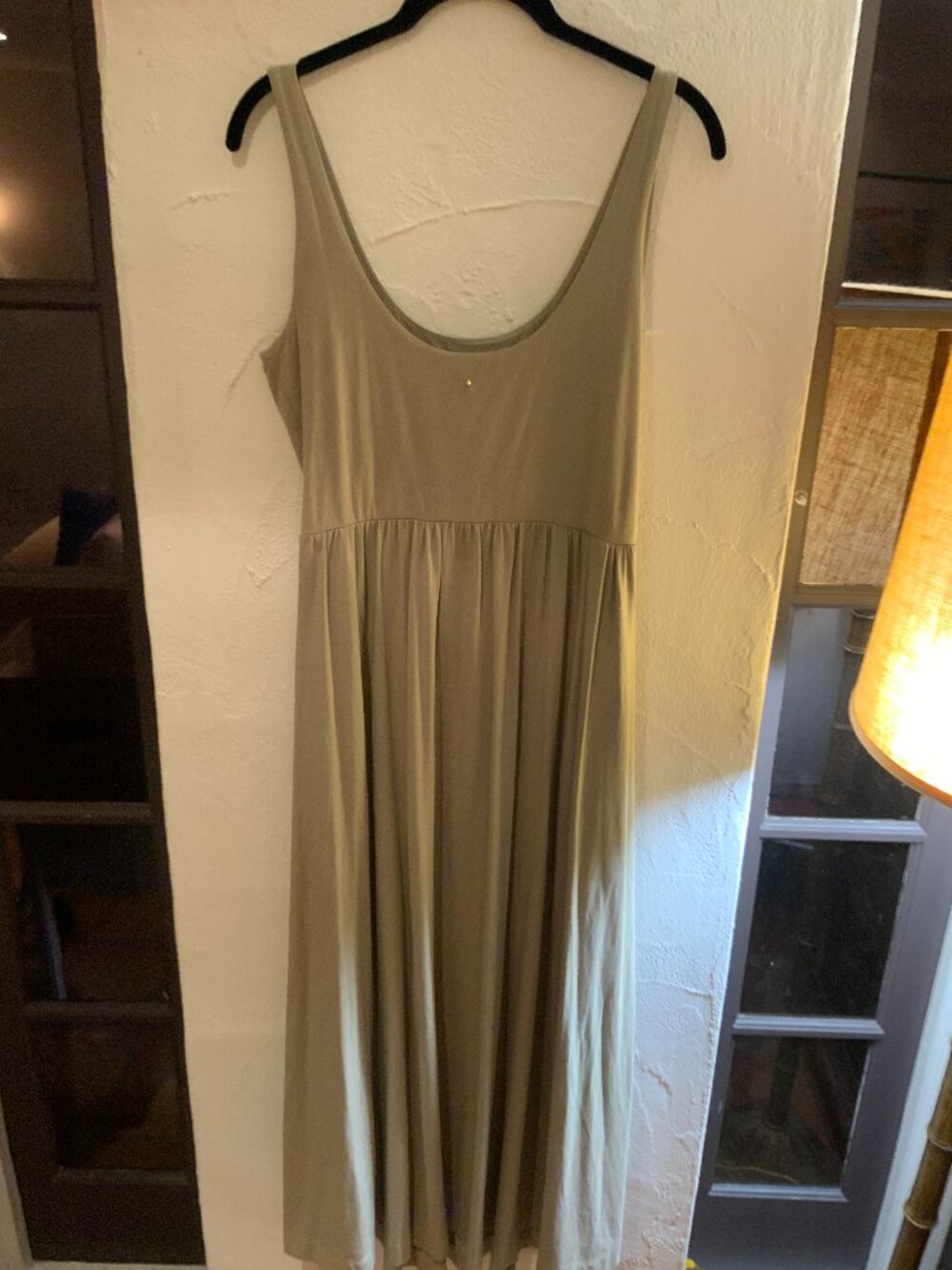 Cuyana Sleeveless Tank Midi Dress Size Medium Taupe